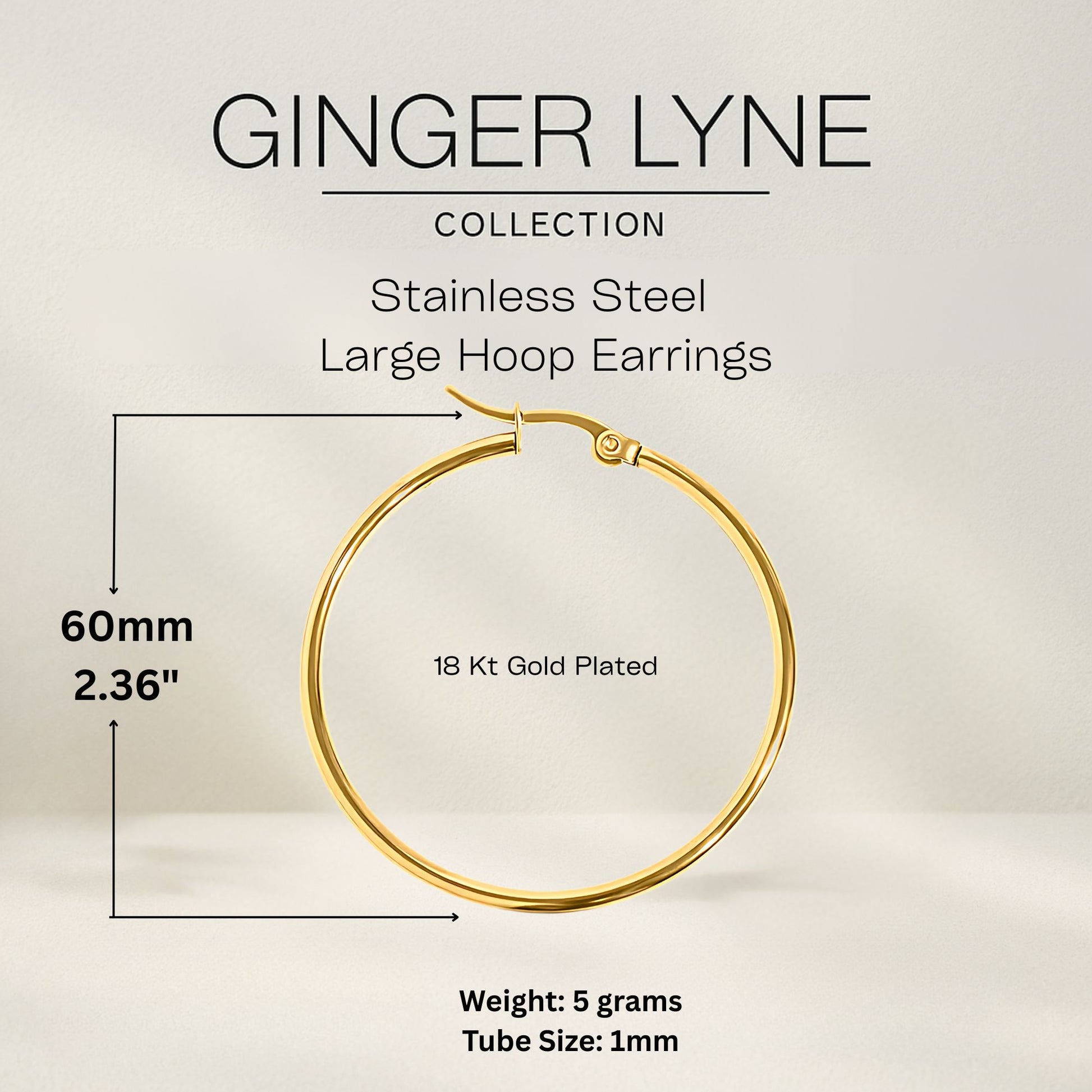 PlainLargeHoopEarringsforWomenGoldStainlessSteelGingerLyneCollection_Gold-7