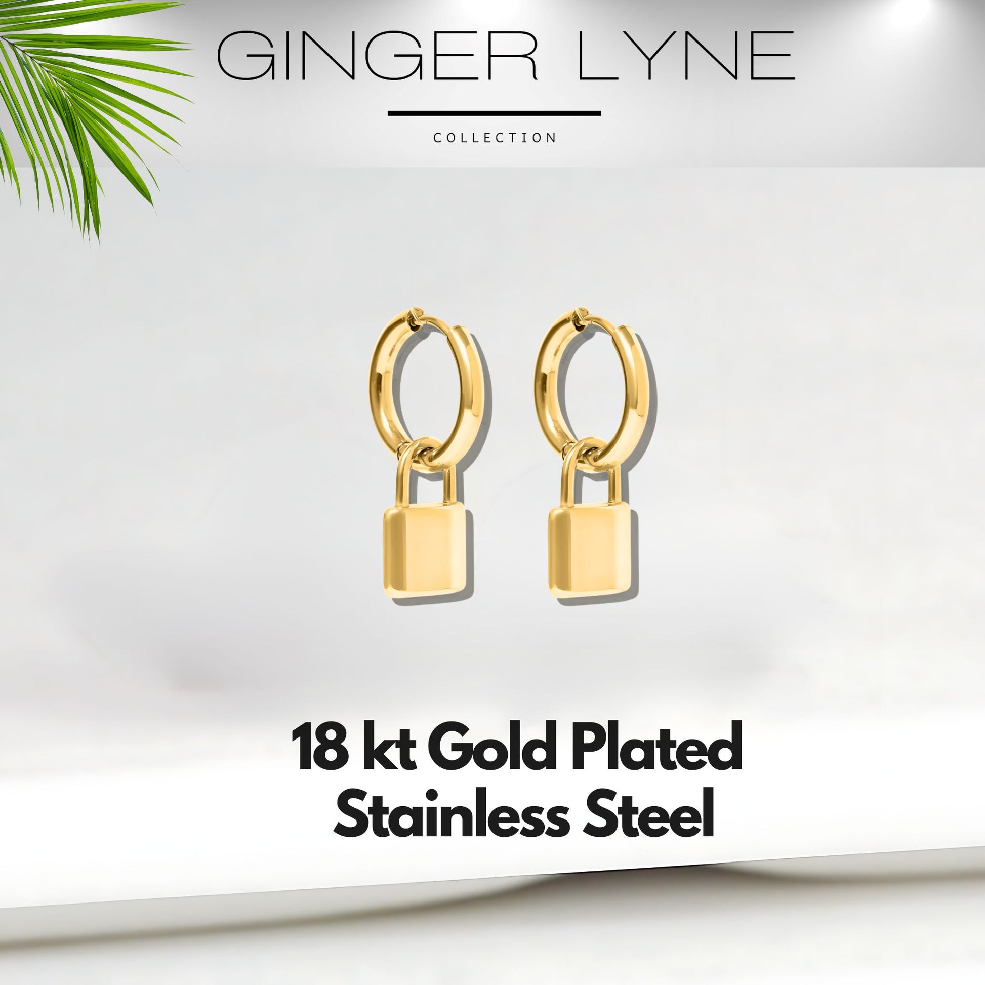 PadlockDangleHoopEarringsforWomenGoldorSilverStainlessSteelGingerLyneCollection_Gold-3
