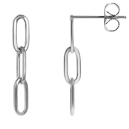 PaperclipChainLinkDangleEarringsforWomenGoldorSilverStainlessSteelGingerLyneCollection_Silver-1