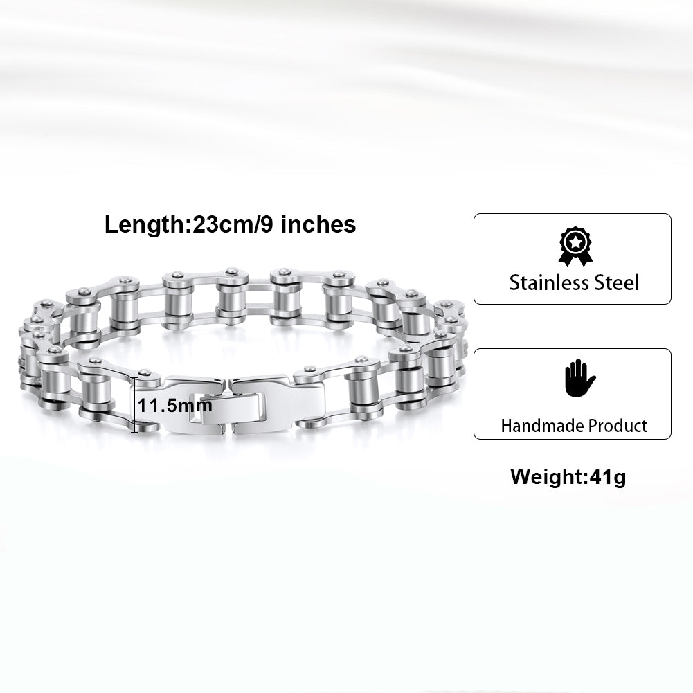 BikerBraceletforMenStainlessSteelBraceletGothMotorcycleBikeChainbyGingerLyne_Silver-4