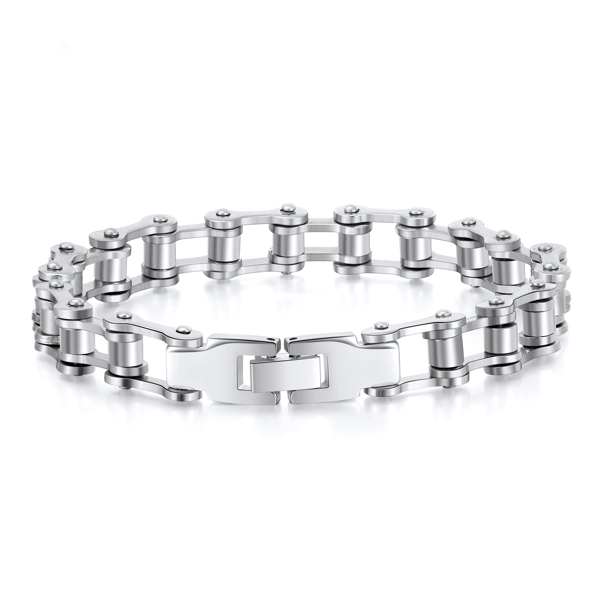 BikerBraceletforMenStainlessSteelBraceletGothMotorcycleBikeChainbyGingerLyne_Silver-1