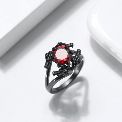 DragonRingforWomenSolitaireCzBlackGothicEngagementRingGingerLyneCollection_Red-3