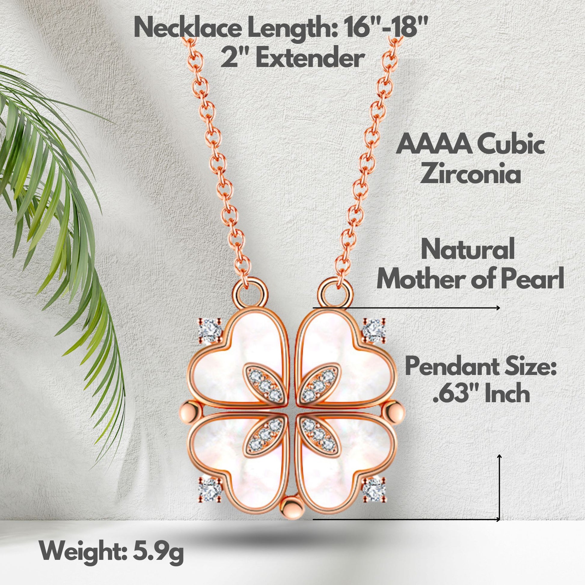 4LeafCloverHeartPendantNecklaceforWomenMagneticSterlingSilverGingerLyneCollection_RoseGold/Sterling-2