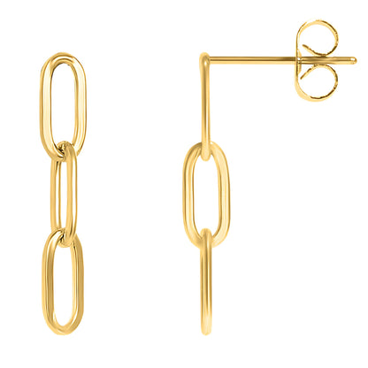 PaperclipChainLinkDangleEarringsforWomenGoldorSilverStainlessSteelGingerLyneCollection_Gold-1