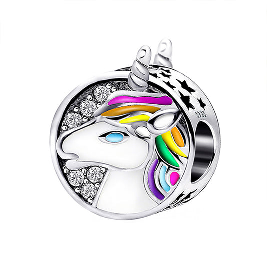 WhiteUnicornCharmEuropeanBeadCZSterlingSilverGingerLyneCollection_Silver-1