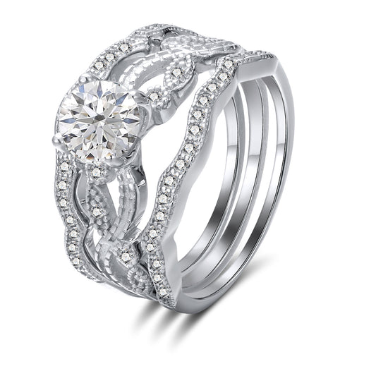 WeddingRingSetforWomenCZEngagement3pcBridalBandSterlingSilverGingerLyneCollection_Silver-1