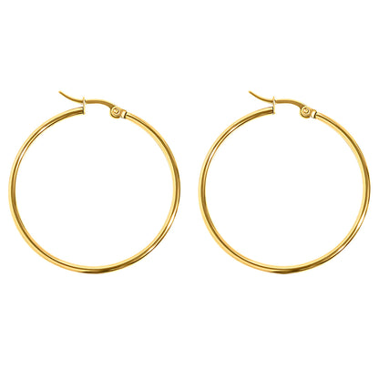 PlainLargeHoopEarringsforWomenGoldStainlessSteelGingerLyneCollection_Gold-1