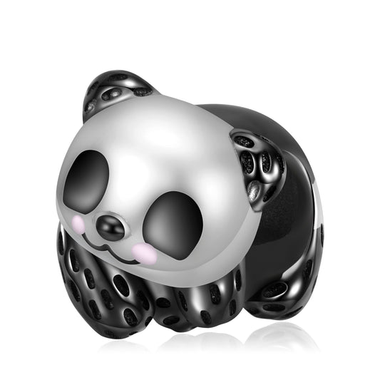 PandaBearCharmEuropeanBeadBlackSterlingSilverGingerLyneCollection_Silver-1