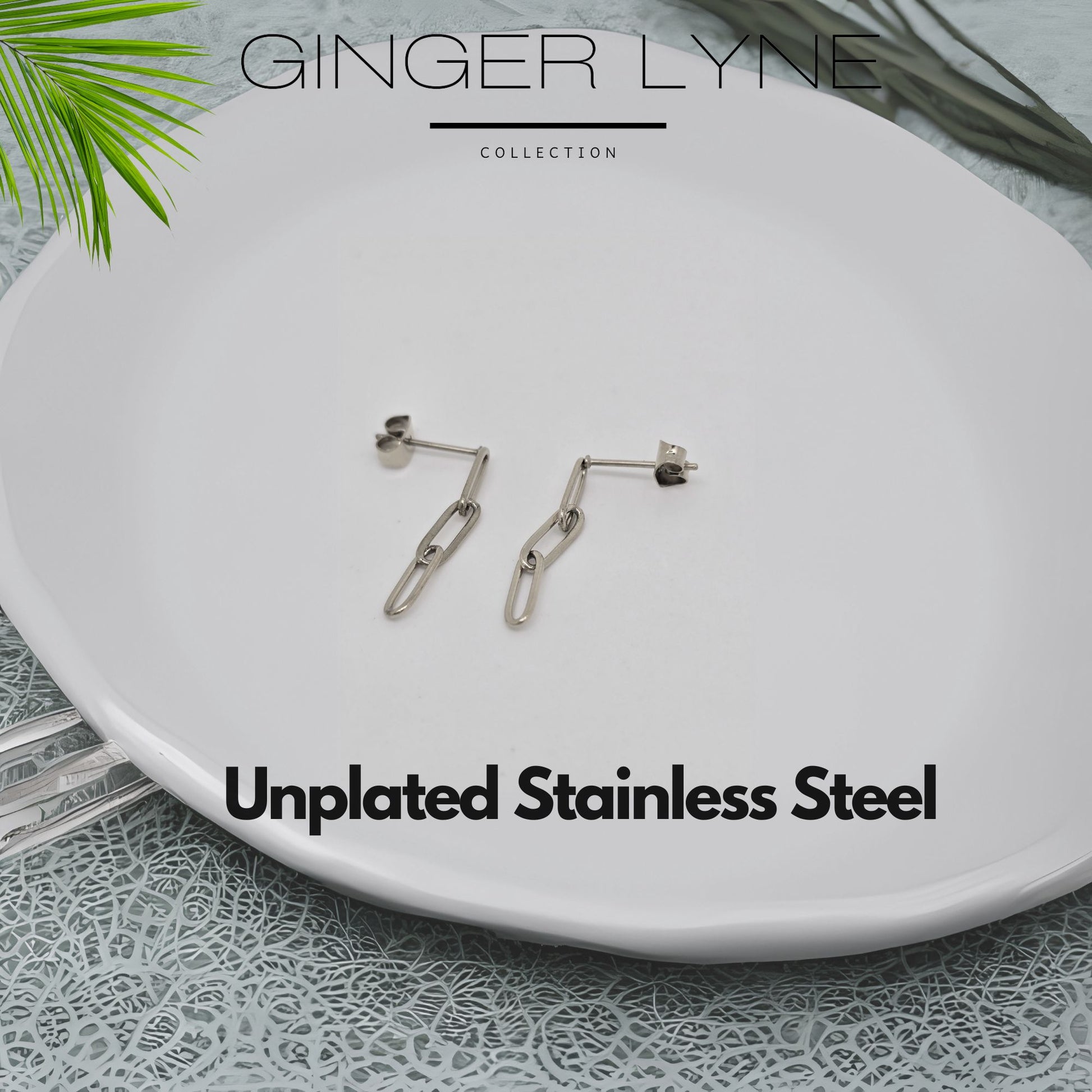 PaperclipChainLinkDangleEarringsforWomenGoldorSilverStainlessSteelGingerLyneCollection_Gold-3
