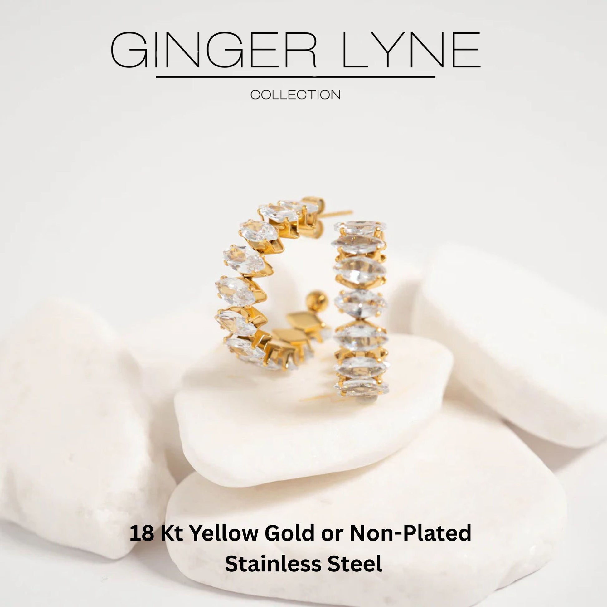 MarquiseHoopEarringsforWomenCZGoldoverSilverStainlessSteelGingerLyneCollection_Gold-3