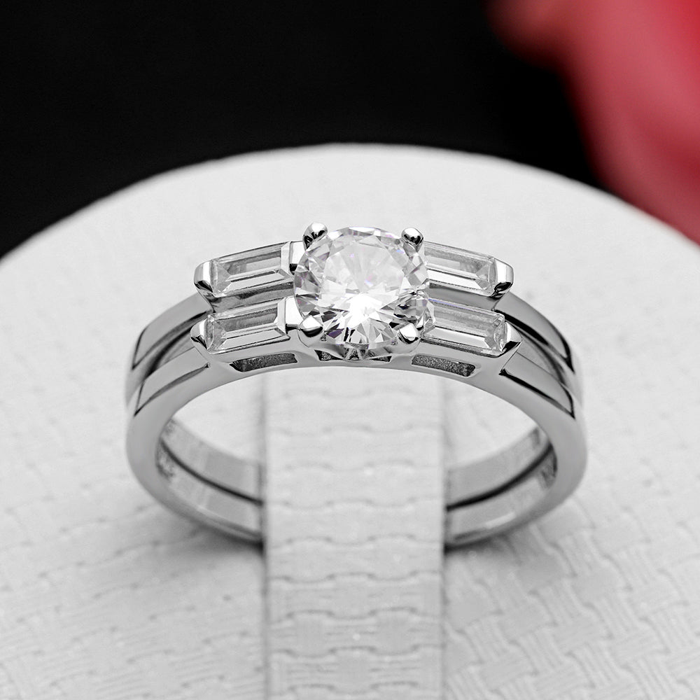 DioneWeddingRingSetSterlingSilverCzEngagementRingWomenGingerLyneCollection_Silver-2