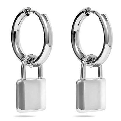 PadlockDangleHoopEarringsforWomenGoldorSilverStainlessSteelGingerLyneCollection_Gold-1