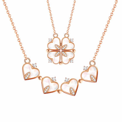 4LeafCloverHeartPendantNecklaceforWomenMagneticSterlingSilverGingerLyneCollection_RoseGold/Sterling-1