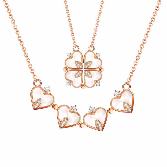 4LeafCloverHeartPendantNecklaceforWomenMagneticSterlingSilverGingerLyneCollection_RoseGold/Sterling-1